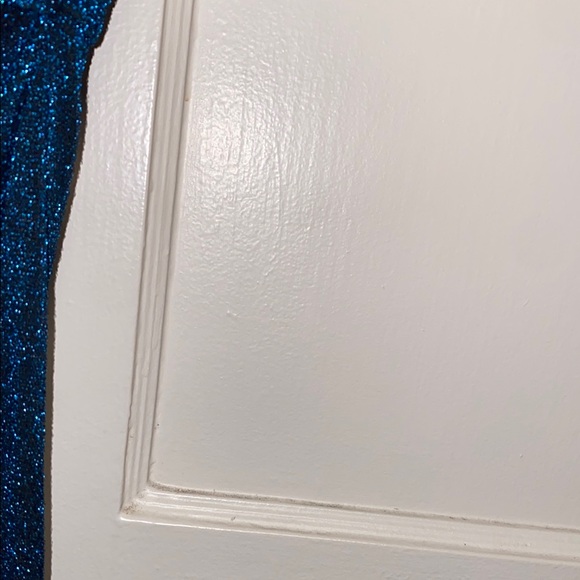 SHEIN Medium Blue Modely One Shoulder Wrap Hem Glitter Dress - Picture 9 of 12